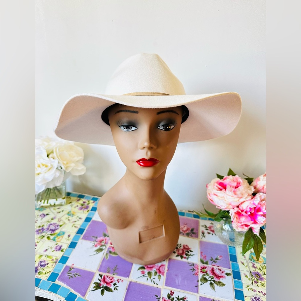 Aritzia Auxiliary Cream Wide Soft Brim Felt Hat M L